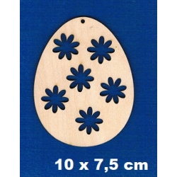 Jajko 10x7,5cm /  jako zawieszka, ażur kwiatuszki / SKLEJKA #3mm / IV